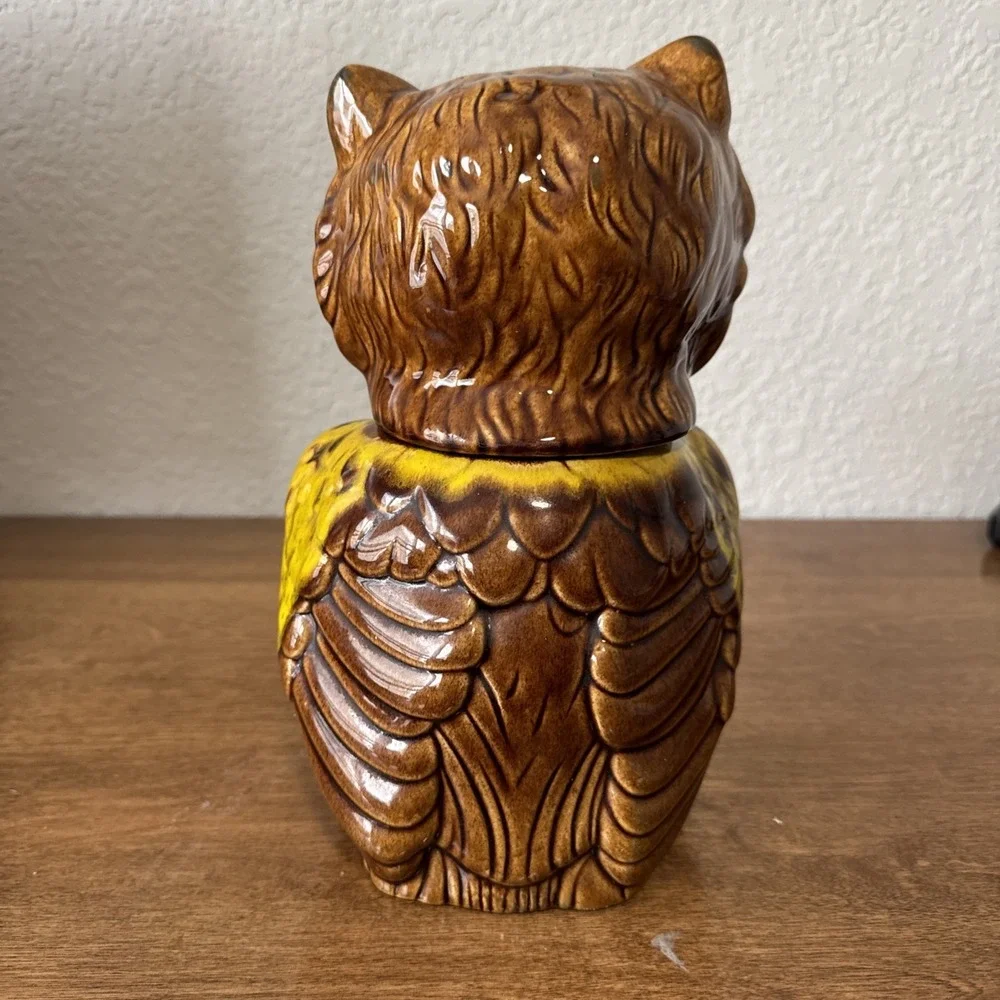 Shawnee Winking Owl Cookie Jar Vtg 1940's Made in USA Brown Glazed Pottery 10